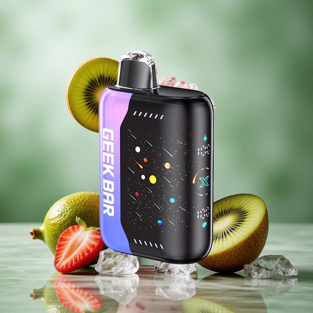 Aardbei Kiwi IJs GEEK BAR Pulse X 42K Puffs Dubbele Maas Spiraal 3D Gebogen Scherm Nederland groothandel