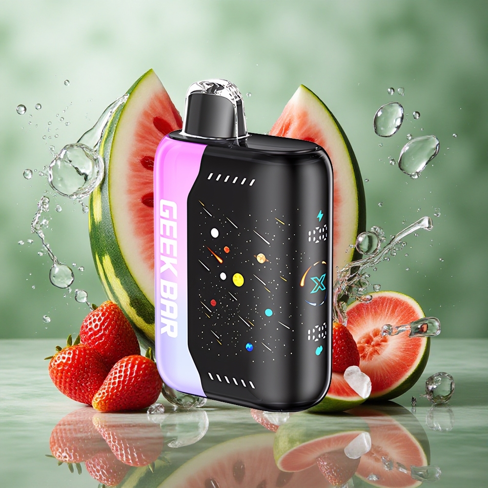 Aardbei Watermeloen GEEK BAR Pulse X 42K Puffs 3D gebogen scherm Dual Mesh Coil Nederland groothandel