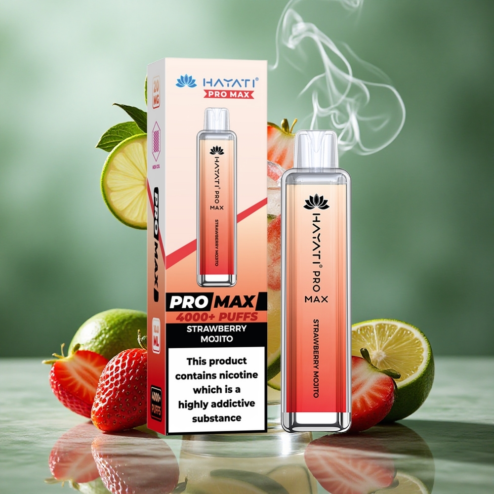 Aardbei Mojito Hayati Pro Max 4000 Puffs Oplaadbare Accu Nederland groothandel