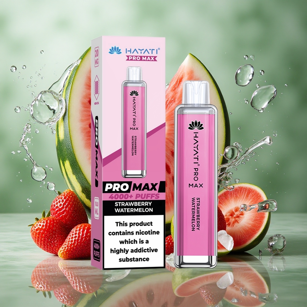 Aardbei Watermeloen Hayati Pro Max 4000 Puffs Oplaadbare batterij Kristal uiterlijk Nederland groothandel