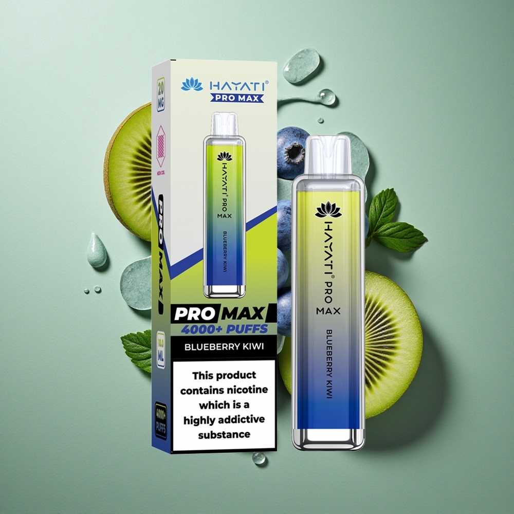 Blauwe Bes Kiwi Hayati Pro Max 4000 Puffs Oplaadbare Batterij LED-verlichting Nederland groothandel