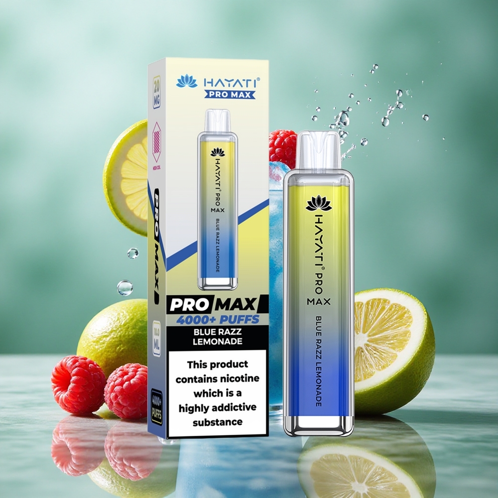Blauwe Framboos Limonade Hayati Pro Max 4000 Puffs Oplaadbare Accu LED Verlichting Nederland groothandel