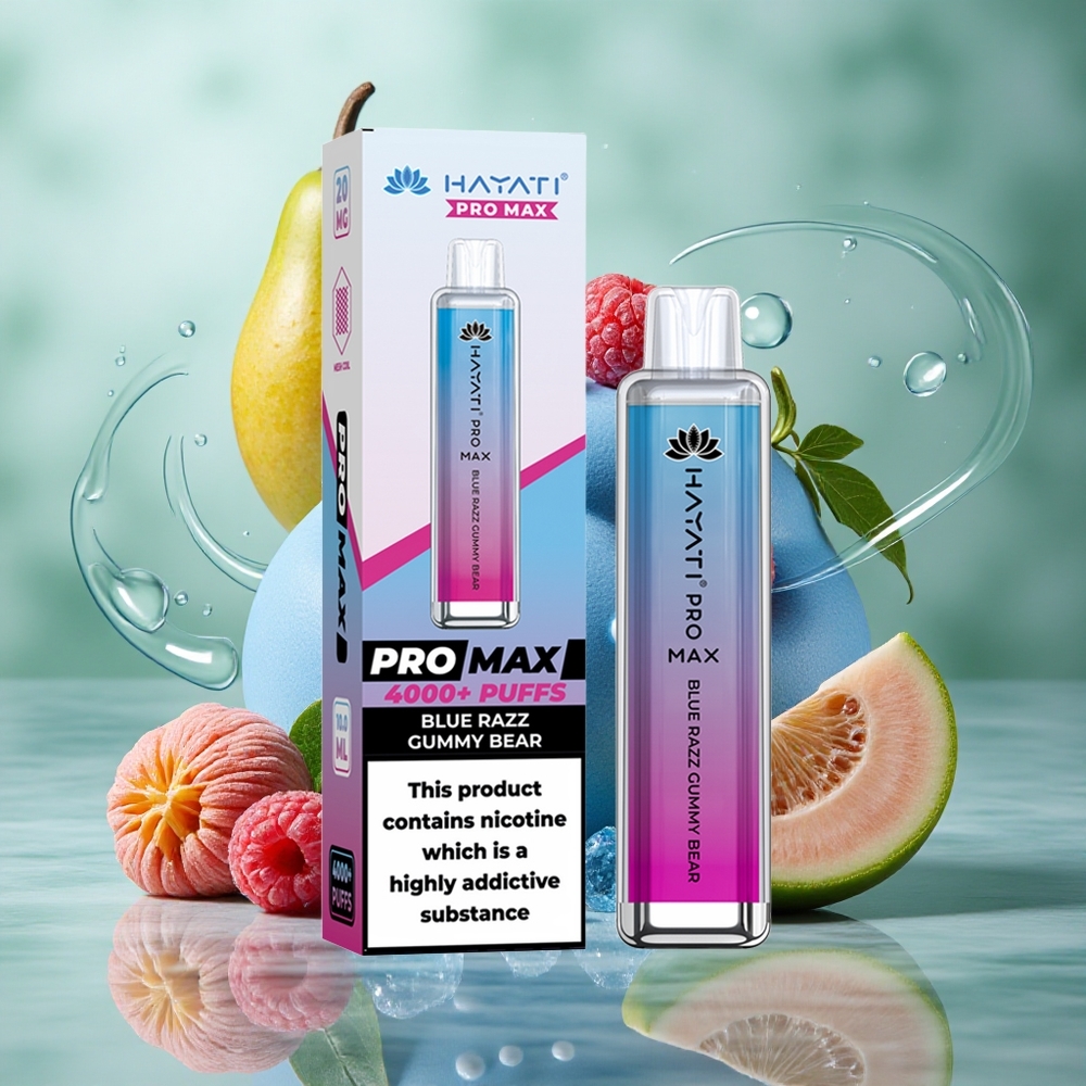 Blauwe Razz Gummi Beer Hayati Pro Max 4000 Puffs Oplaadbare Accu Nederland groothandel