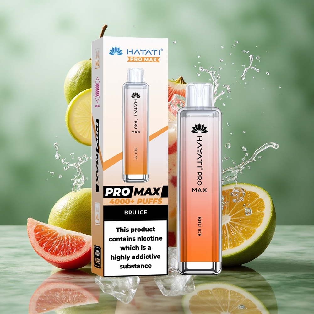 Bruisend IJs Hayati Pro Max 4000 Puffs Oplaadbare Accu LED Verlichting Nederland groothandel