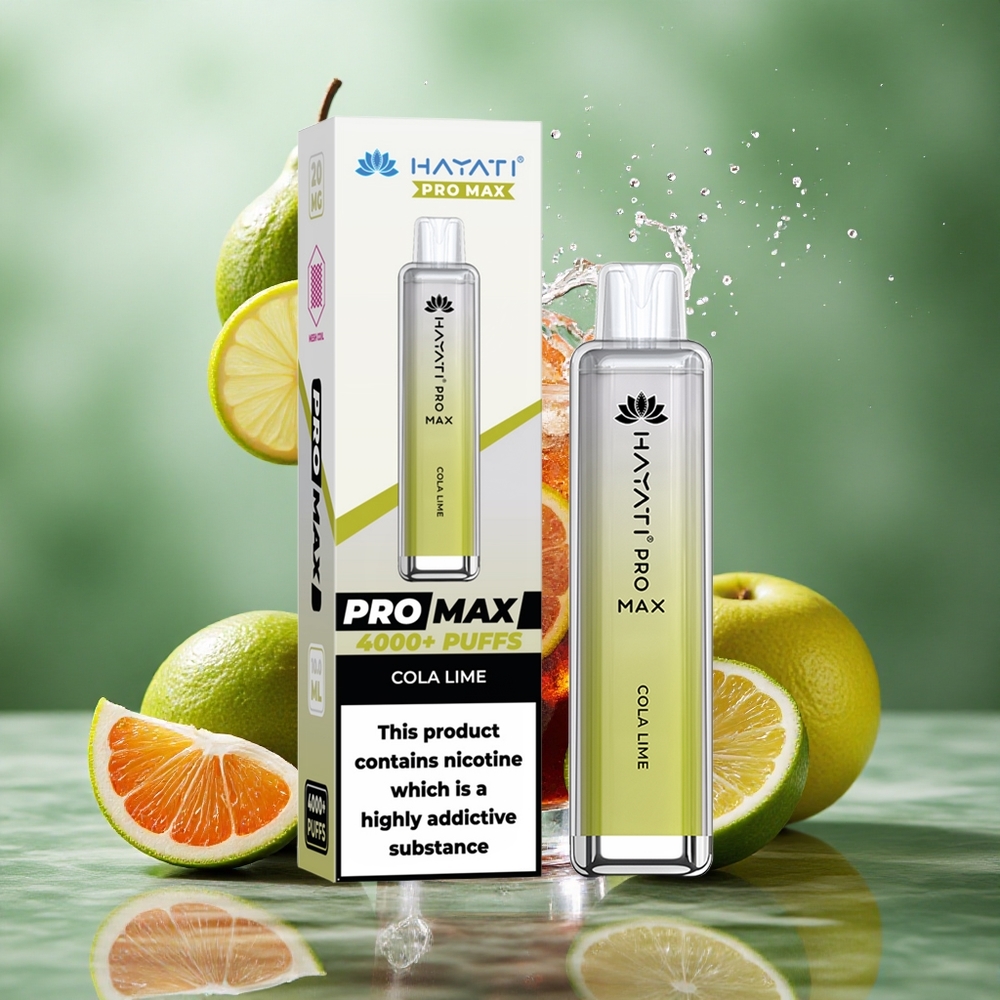 Cola Citroen Hayati Pro Max 4000 Puffs Oplaadbare Batterij LED Licht Nederland groothandel