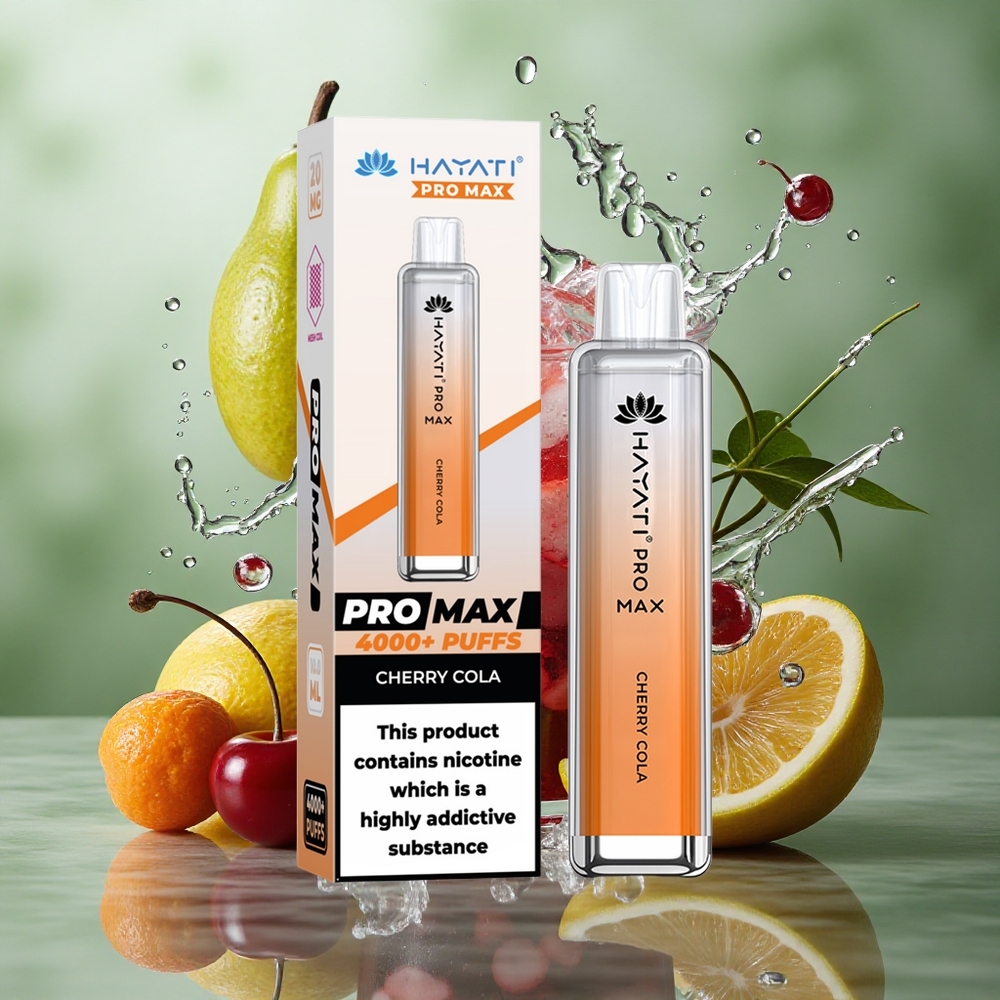 Kersen Cola Hayati Pro Max 4000 Puffs Oplaadbare Batterij Nederland groothandel