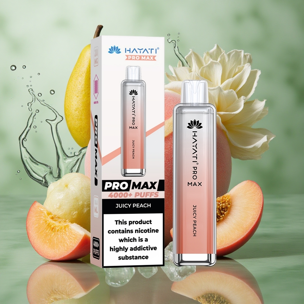 Perzikkige Smaak Hayati Pro Max 4000 Puffs Oplaadbare Batterij Nederland groothandel