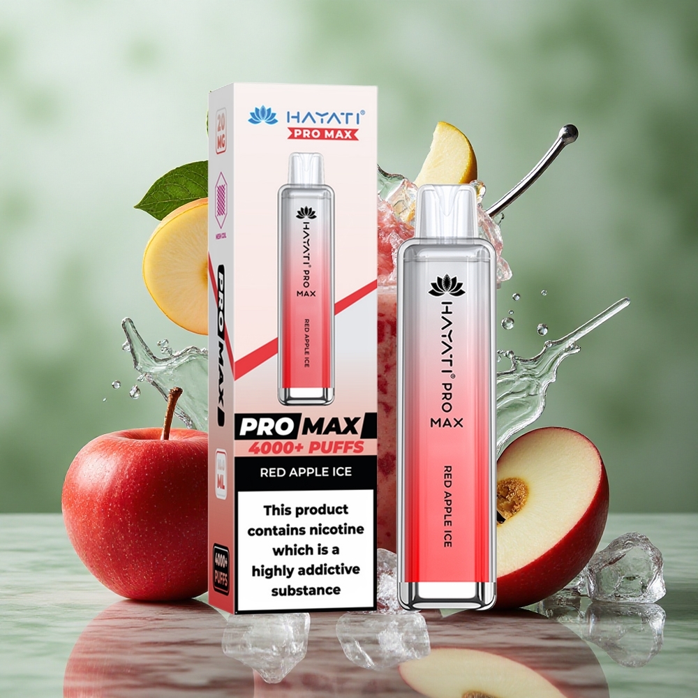 Rode Appel IJs Hayati Pro Max 4000 Puffs Oplaadbare Batterij Nederland groothandel