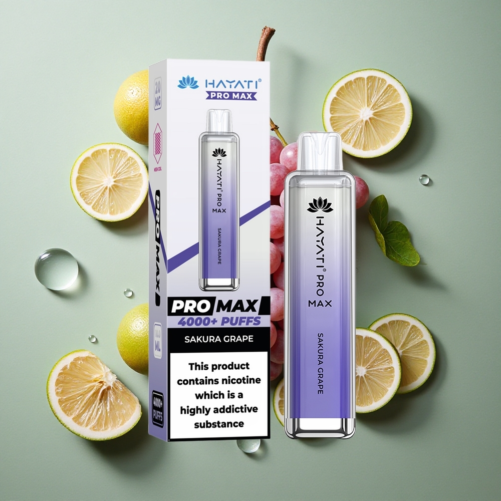 Sakura Druif Hayati Pro Max 4000 Puffs Oplaadbare Accu TPD-Compliance Nederland groothandel