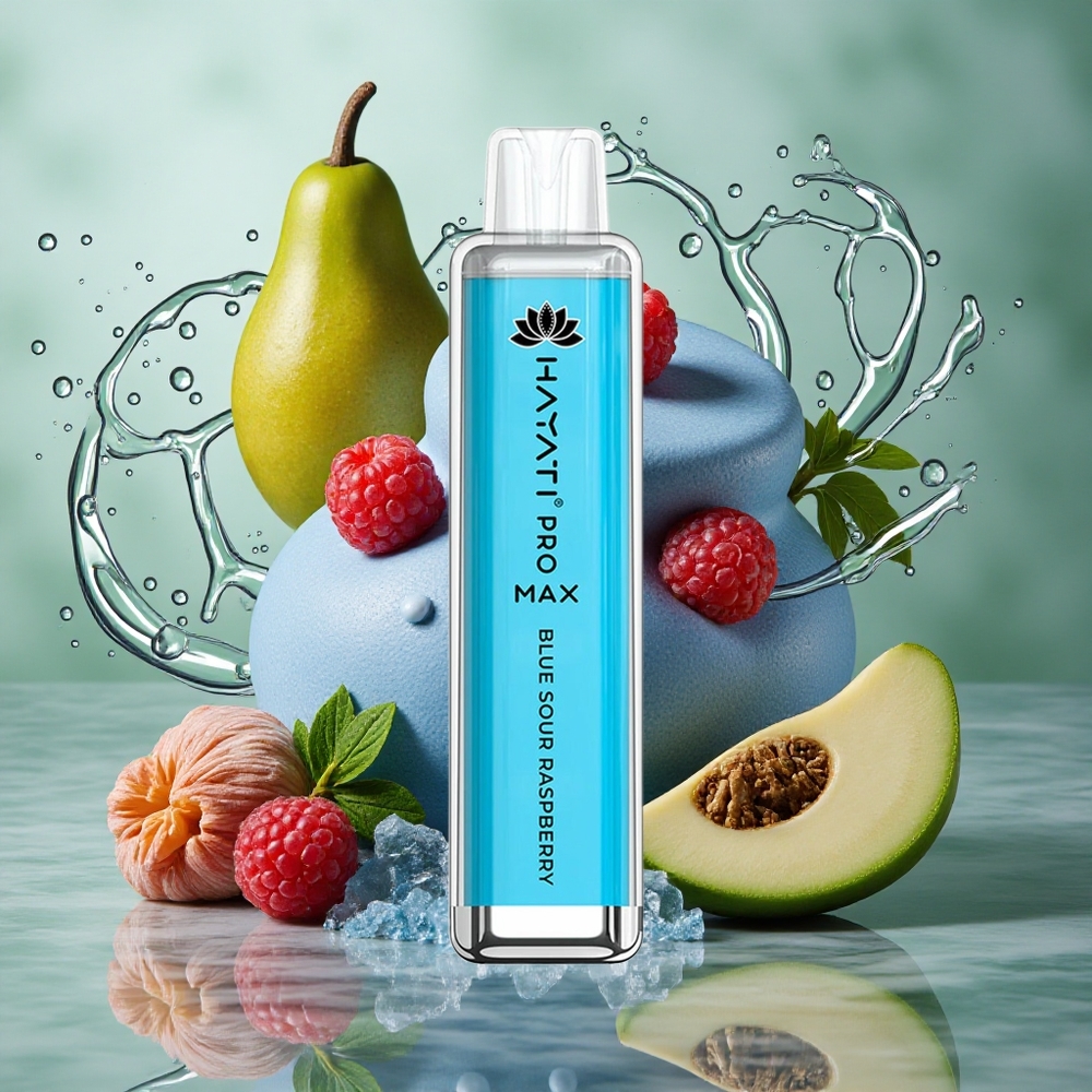 Zure Framboos Hayati Pro Max 4000 Puffs Oplaadbare Batterij Crystal Uiterlijk Nederland groothandel