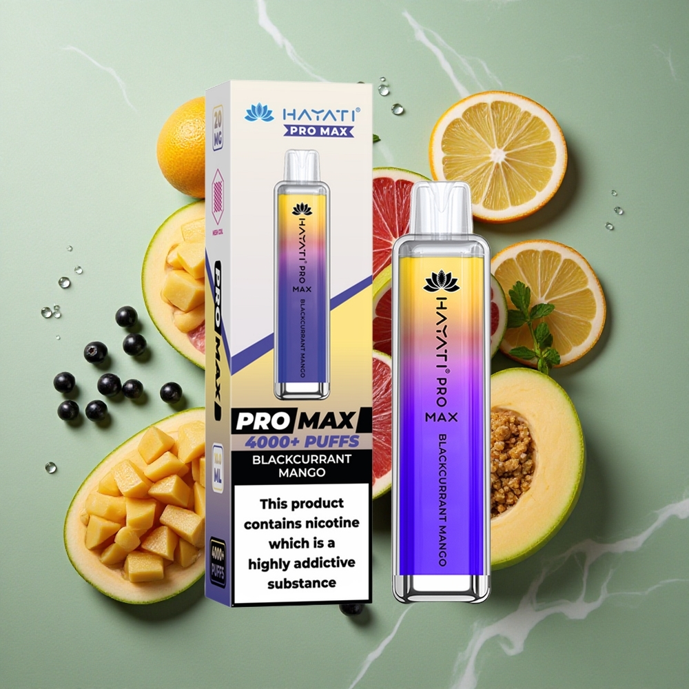 Zwarte bes Mango Hayati Pro Max 4000 Puffs Oplaadbare batterij LED licht Nederland groothandel
