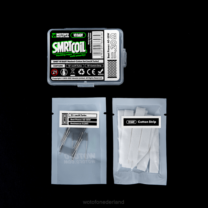 Wotofo Amsterdam - Wotofo SMRT v8 babyset van mesh en katoen nexmesh kil DV0P352